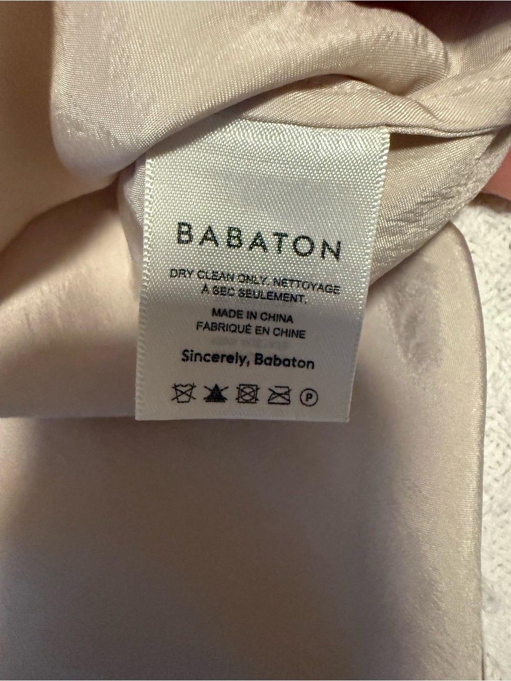 Babaton Aritzia Satin Cami Tank Top Champagne Beige Silky Minimalist Size Small - Picture 4 of 6